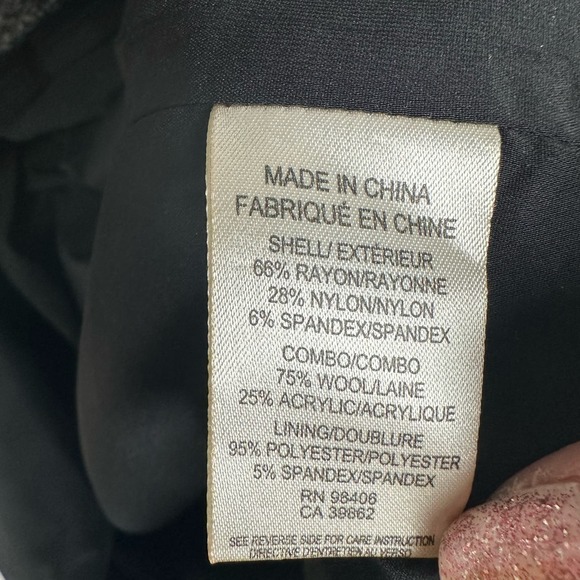 Theory Dress Womens 4 Black Gray Wool Blend Nalani Long Sleeve Stretch Retro - Picture 9 of 13